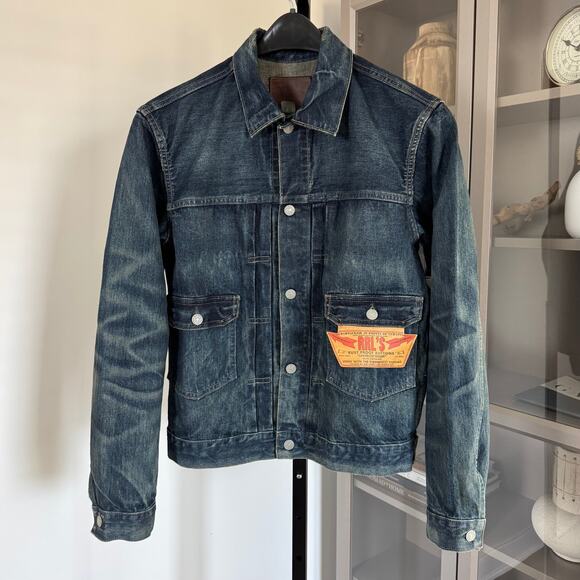 RRL Ralph Lauren Type II Japanese Denim Trucker Jacket M NEW Indigo Double RL - Picture 2 of 7